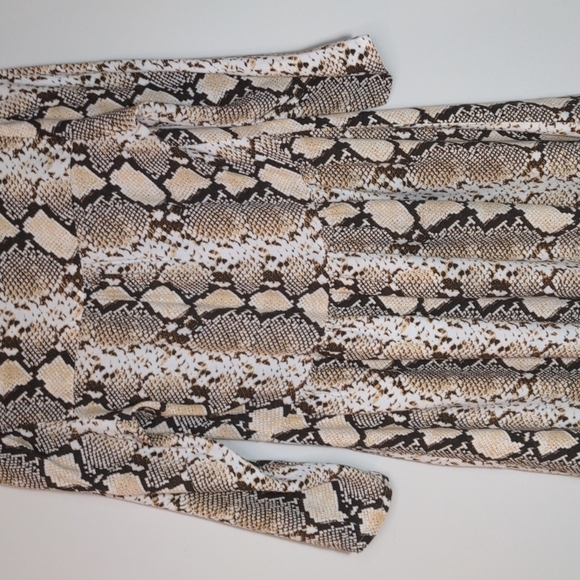 Anthropologie Maeve Juno Snakeskin Print Dress Brown White Tan Size XSmall - Picture 9 of 12